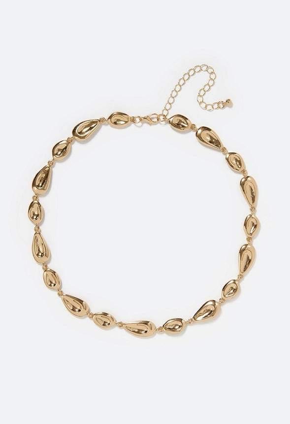 Leona Linked Organic Shapes Necklace Gold