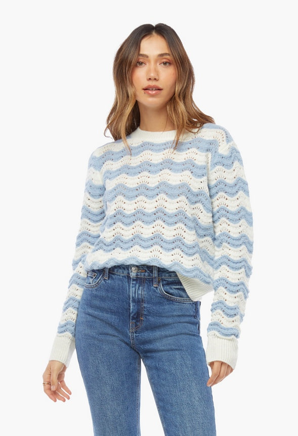 Textured Knit Sweater Blue Multi