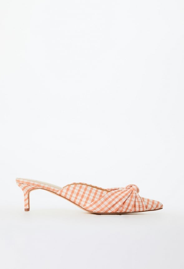 Freya Heeled Mule Pump Peach Bud