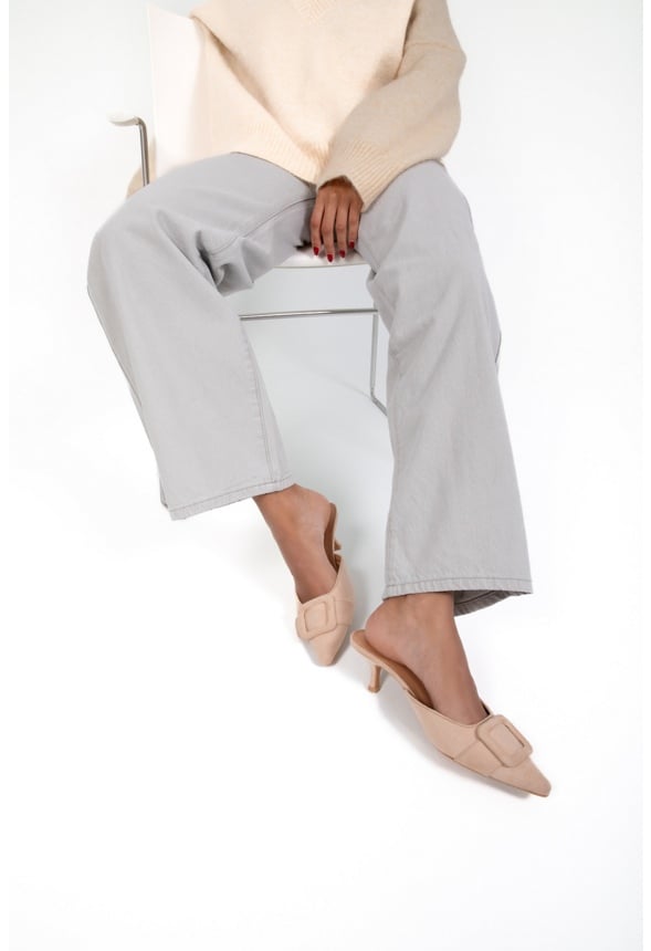 Orla Kitten Heel Mule Nude