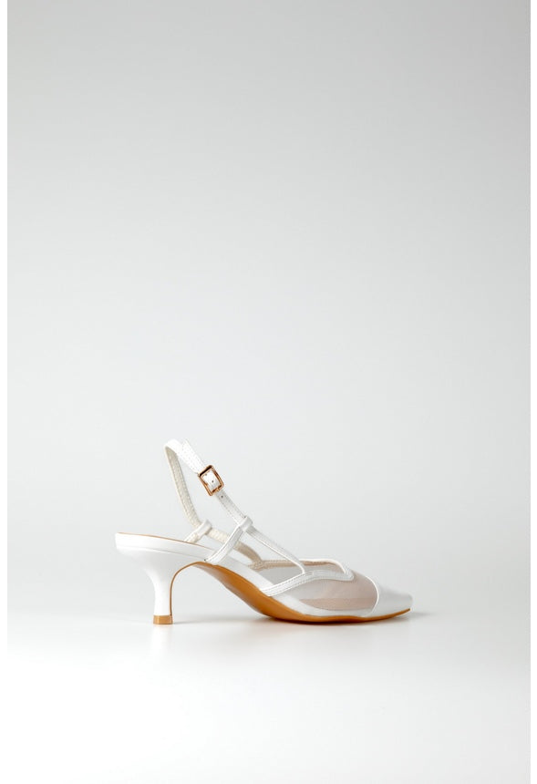 Celene Kitten Heel Pump White