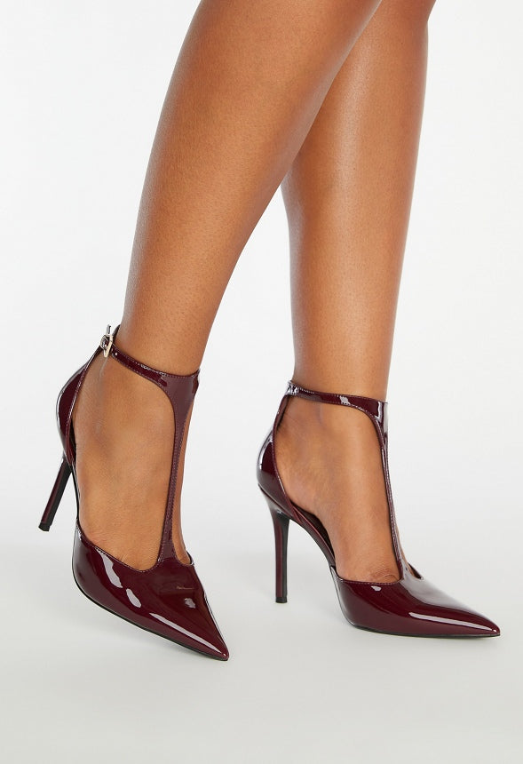 Vedeka Stiletto Pump Maroon Banner