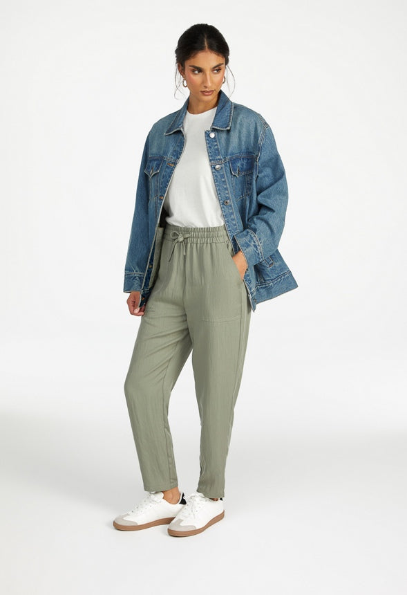 Soft Twill Joggers Green