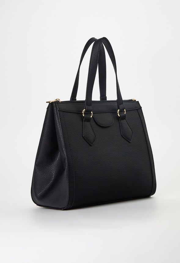 Zippered Satchel Set Black