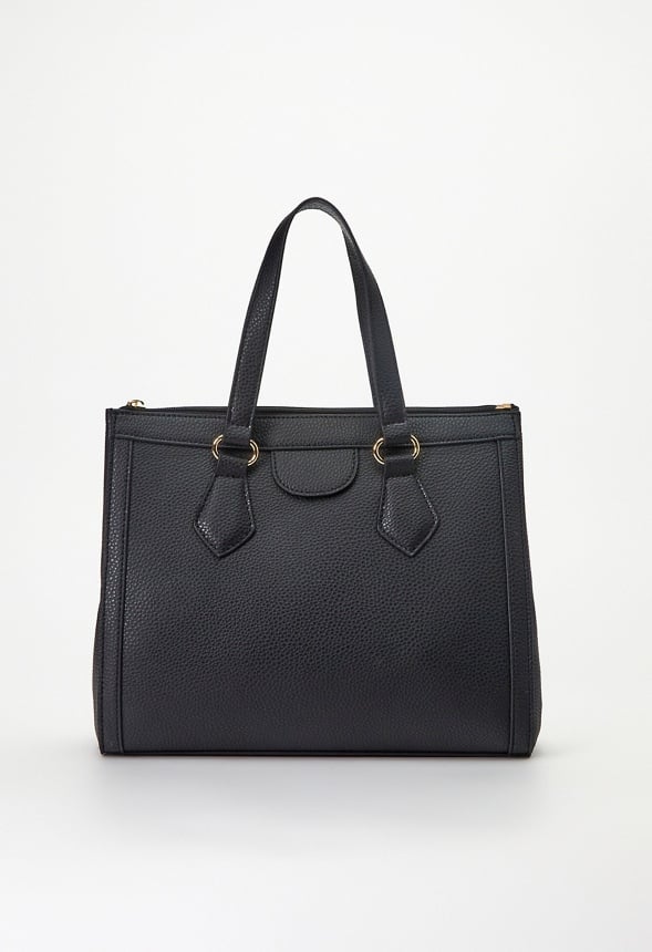 Zippered Satchel Set Black