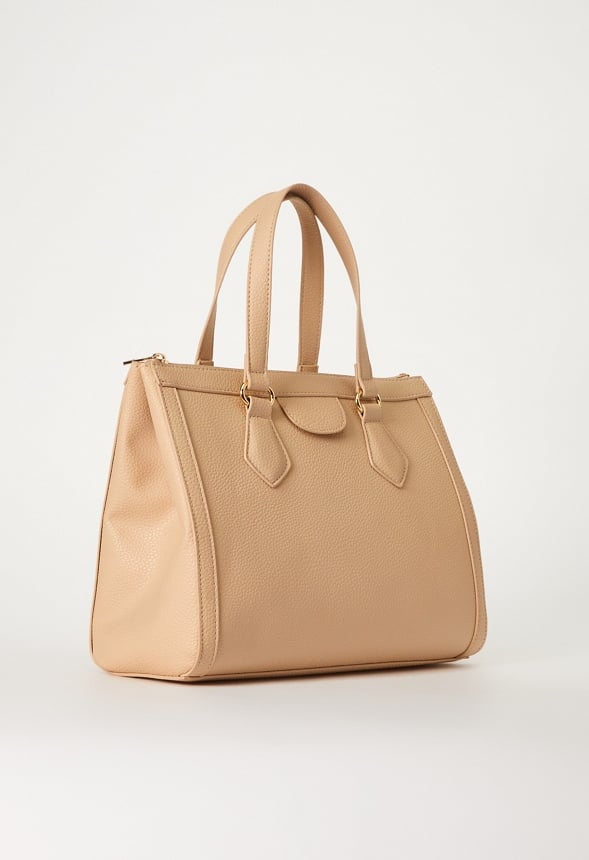 Zippered Satchel Set Semolina Beige