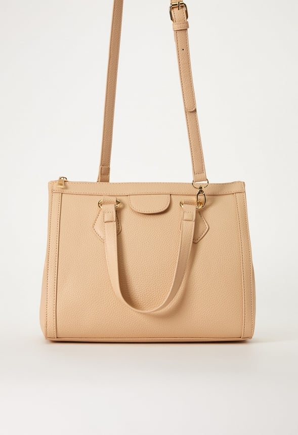 Zippered Satchel Set Semolina Beige