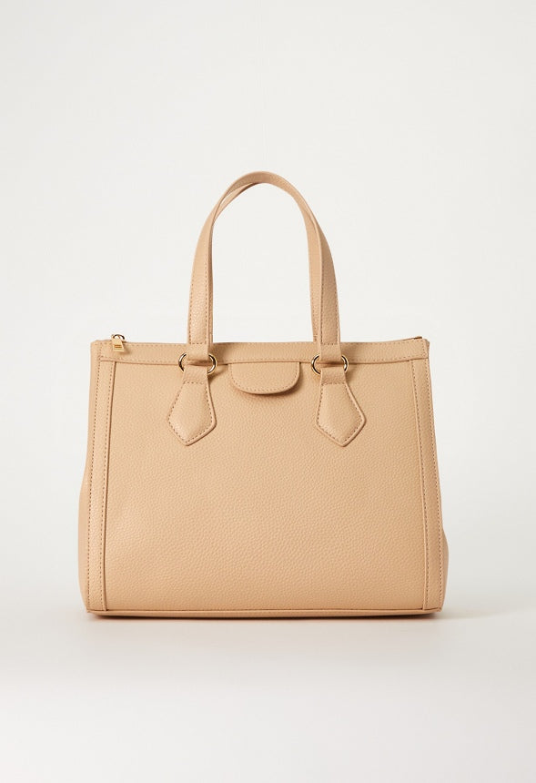 Zippered Satchel Set Semolina Beige