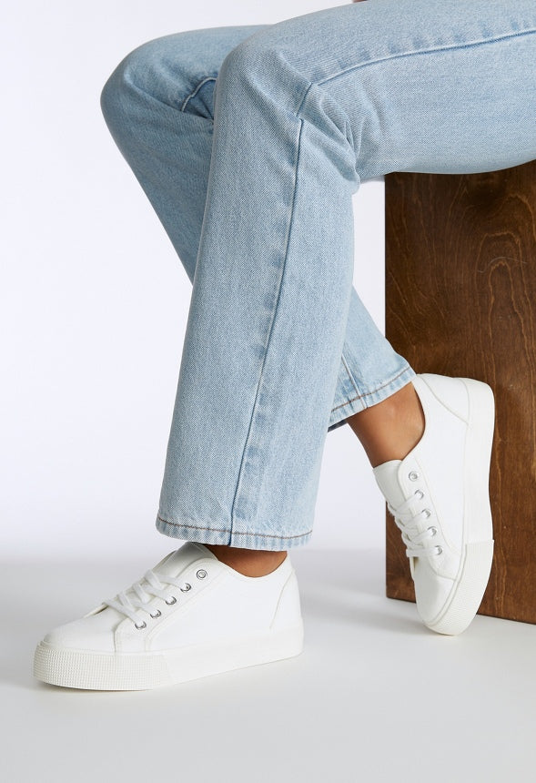 First Timer Platform Trainers Bright White