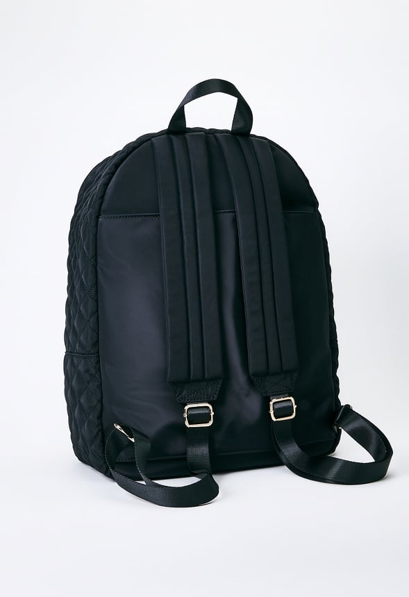 Quilted Nylon Rucksack Black