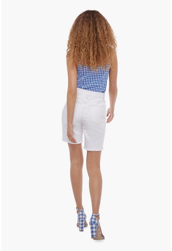 Girlfriend Denim Shorts White Wash