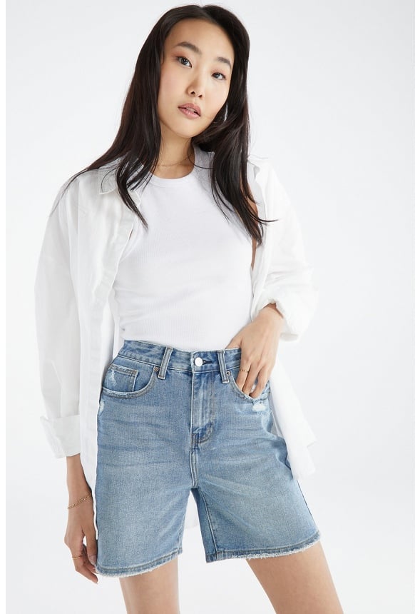 Collins High Rise Bermuda Shorts Tanya Medium Wash