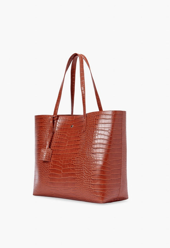 East And West Unlined Tote Luggage Croc