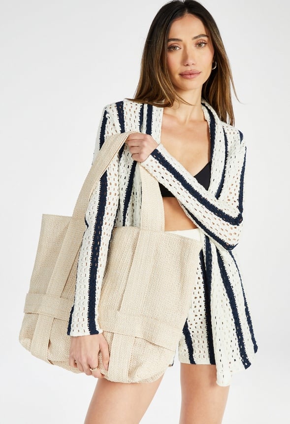 Traveling Raffia Bag Natural Raffia