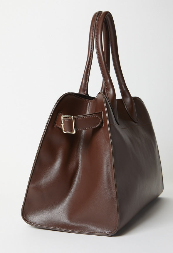 Structured Top Handle Tote Chocolate Lab