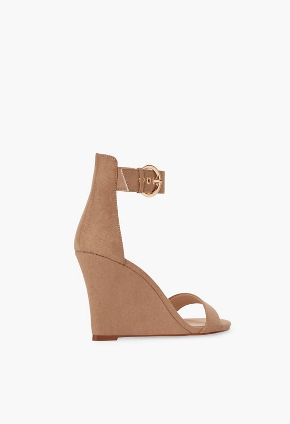 Bonnie Buckle Wedge Taupe