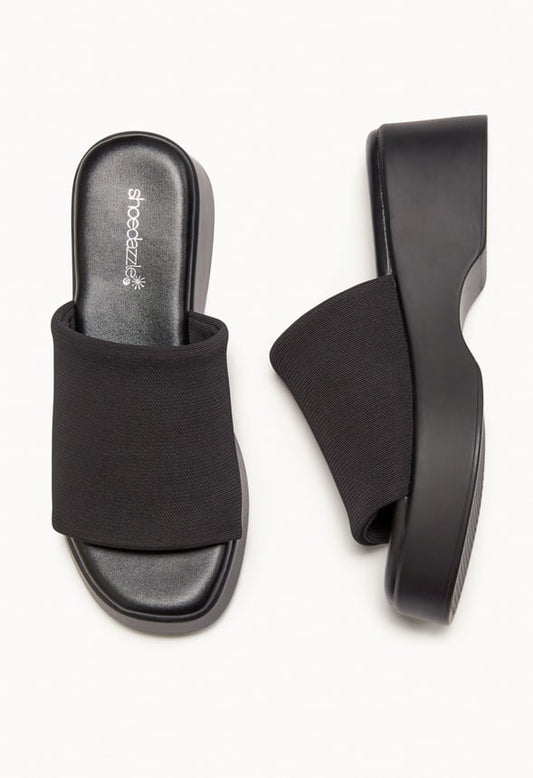 Effie Platform Slide Sandal Black Caviar