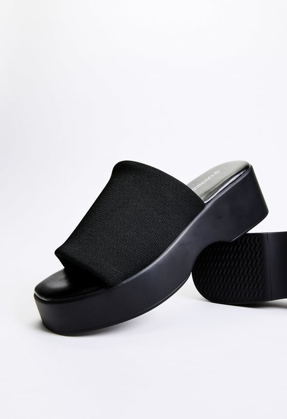Effie Platform Slide Sandal Black Caviar