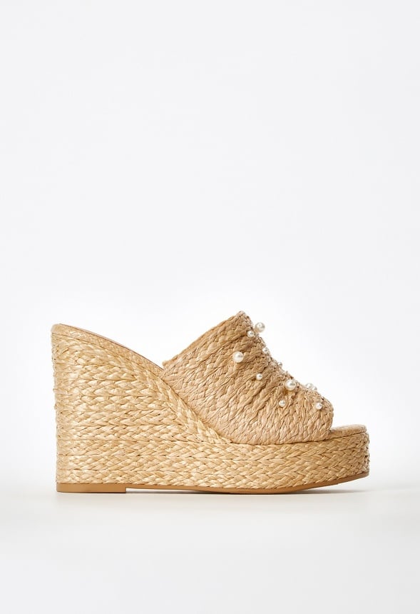 Anaya Mule Wedge Sandal Natural