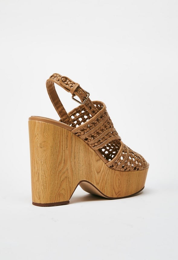 Ruth Platform Wedge Sandal Light Tan