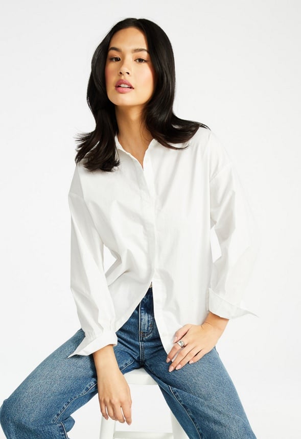 Oversized Poplin Shirt Bright White