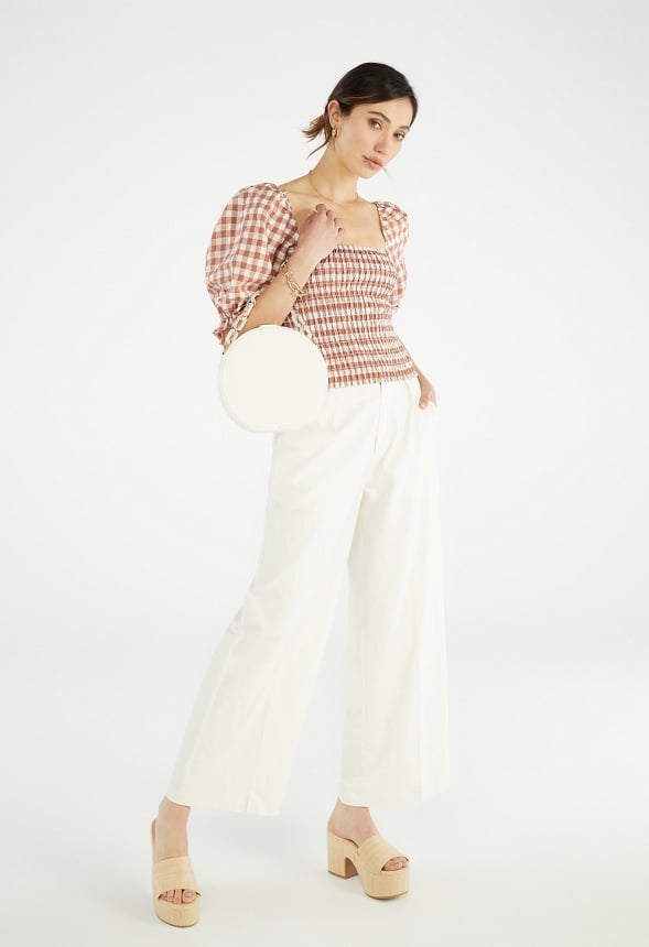 Gingham Smocking Top Potter's Clay Gingham Multi