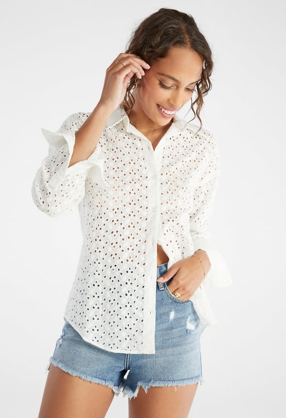 Eyelet Dobby Men Shirt Bright White