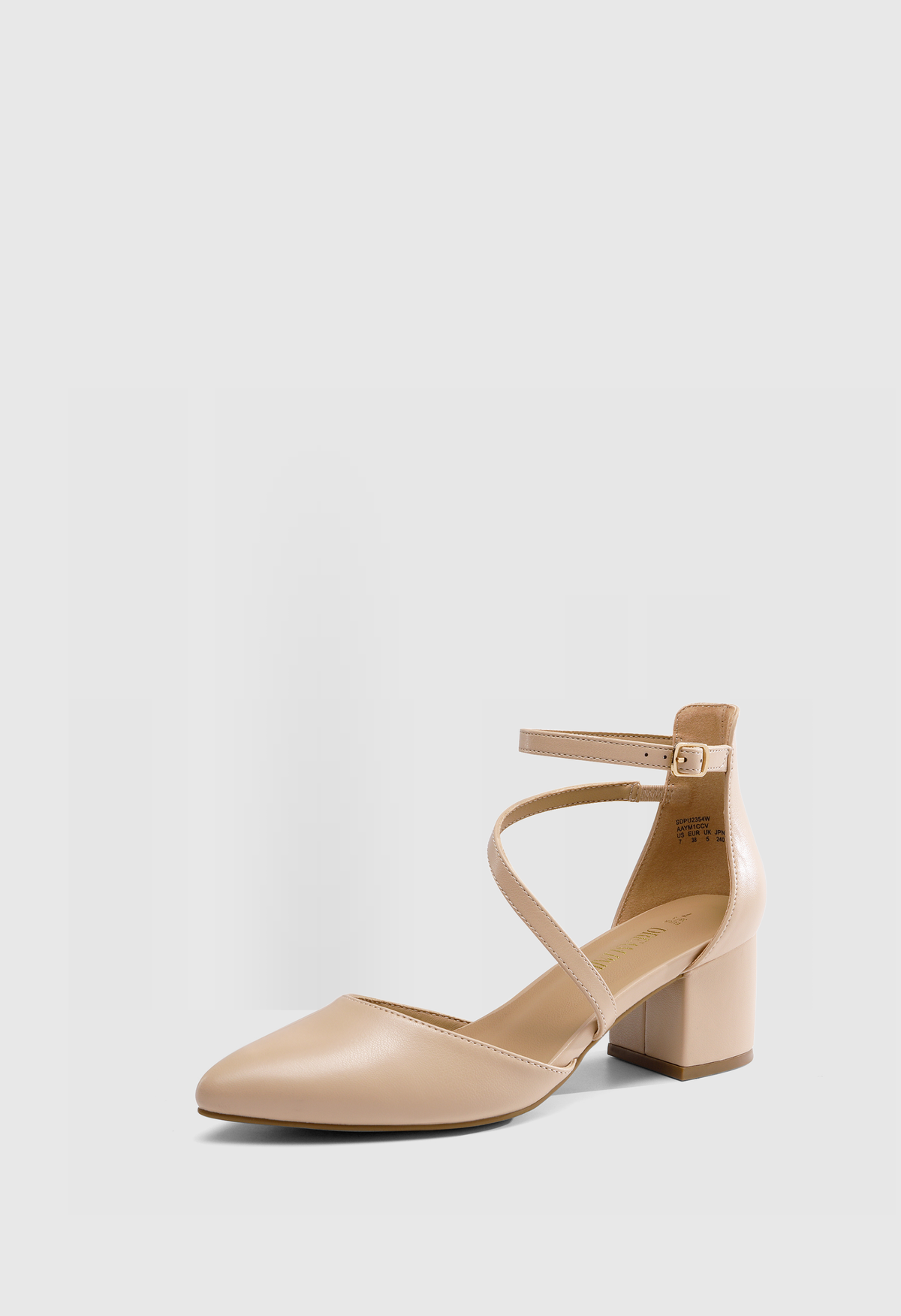 Women’s Closed Pointed Low Chunky Heels Ankle Strap Dress Pumps